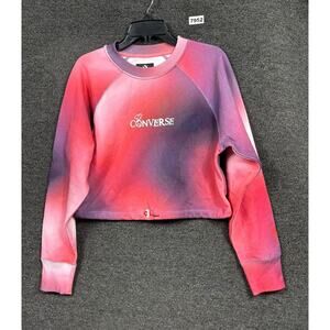 Liverpool FC Sweatshirt Womens Medium Red Purple Soccer Converse Cropped NEW